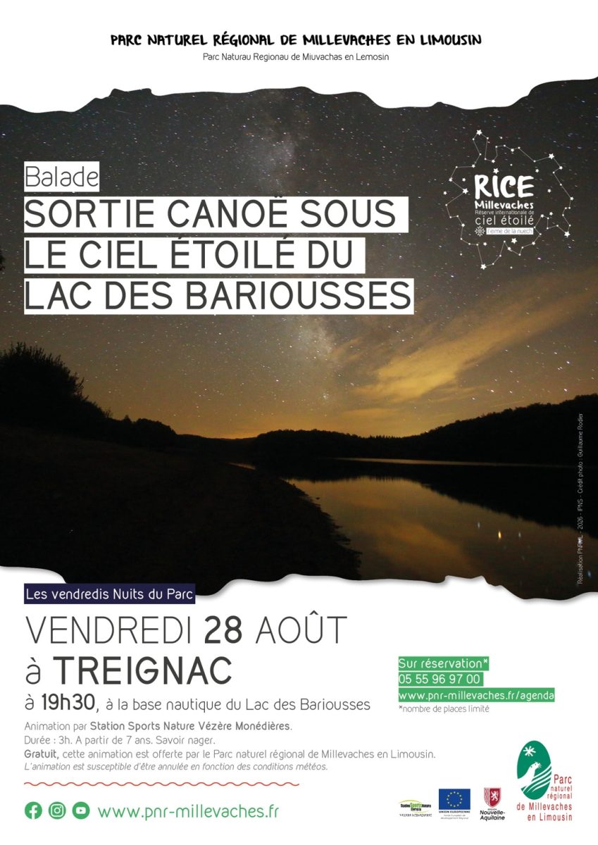 Sortie canoë sous le ciel étoilé des Bariousses