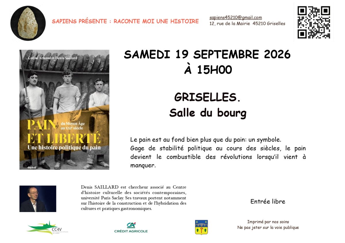 Conférence "Pain et liberté, une histoire politique du pain"