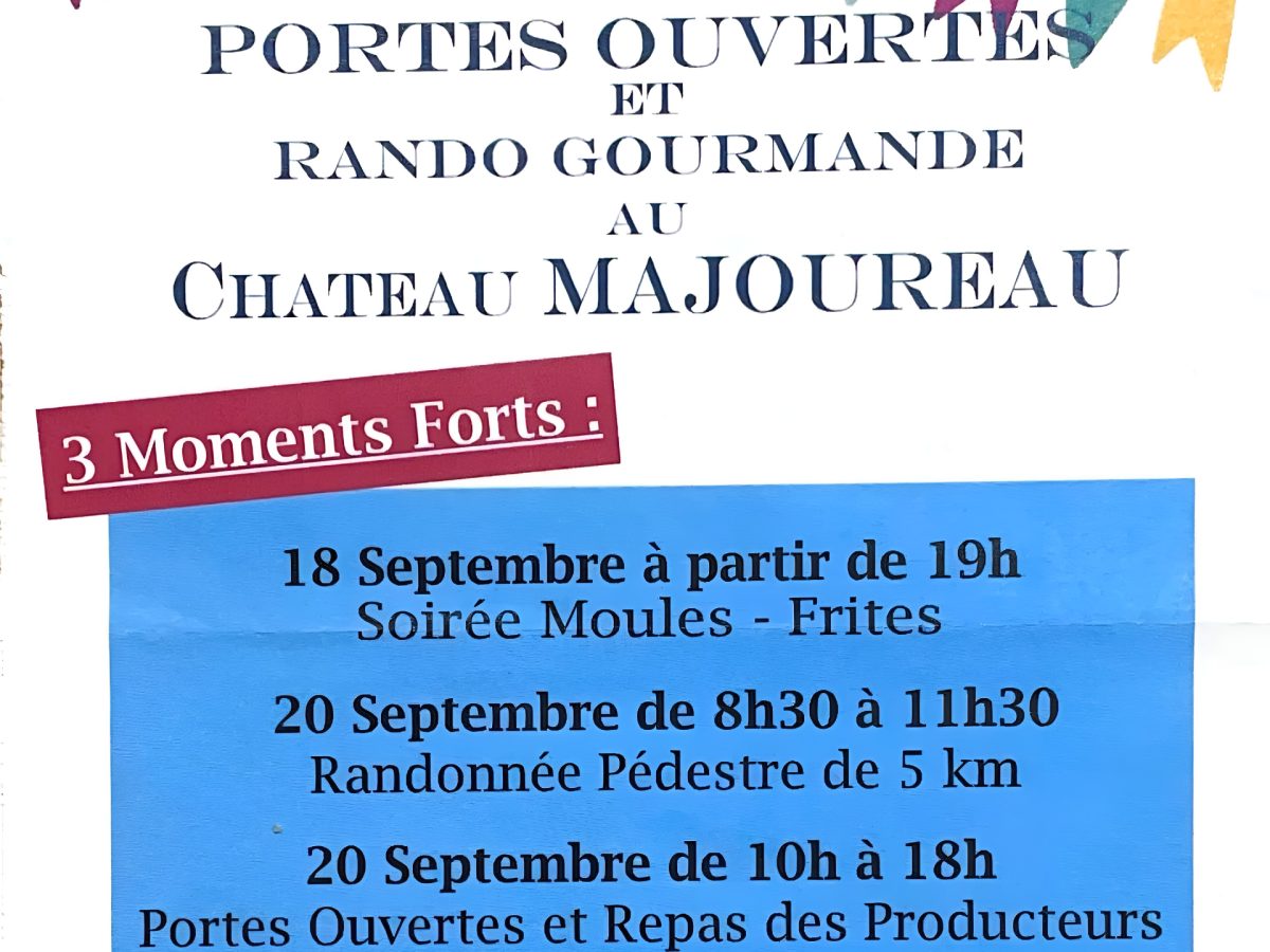 Portes ouvertes et randonée gourmande au château Majoureau