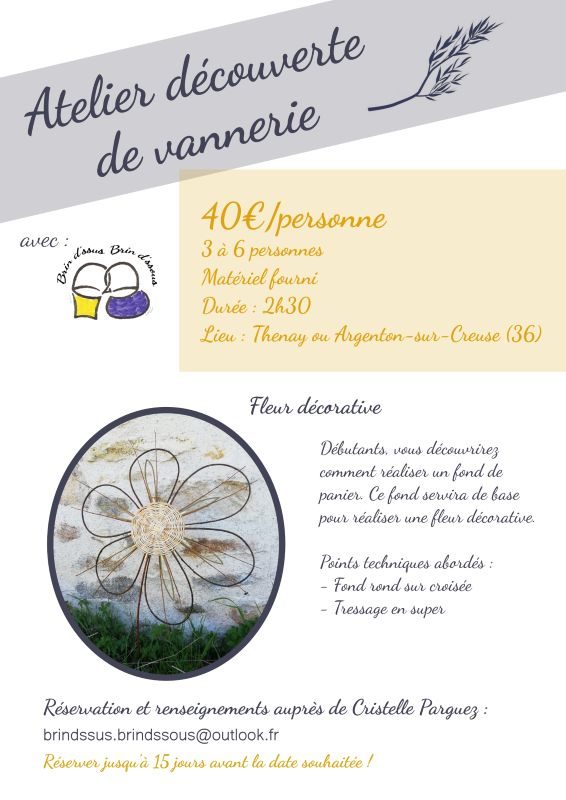 Atelier découverte vannerie: Fleur décorative