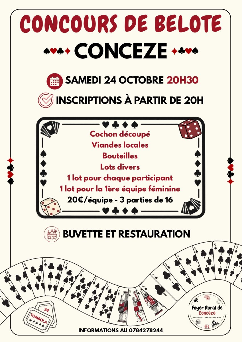 Concours de belote à Concèze