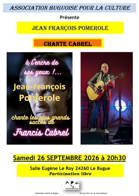 Concert - Jean-François Pomerole chante Cabrel