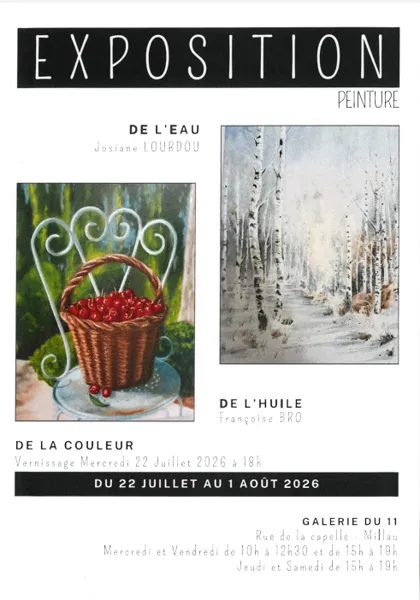 Exposition de peinture de Josiane Lourdou et de Françoise Bro - Galerie du 11 rue de la Capelle