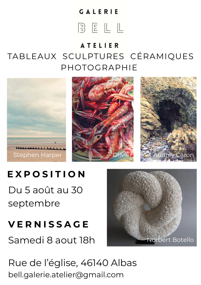 Exposition tableaux, sculptures, céramique, photographie