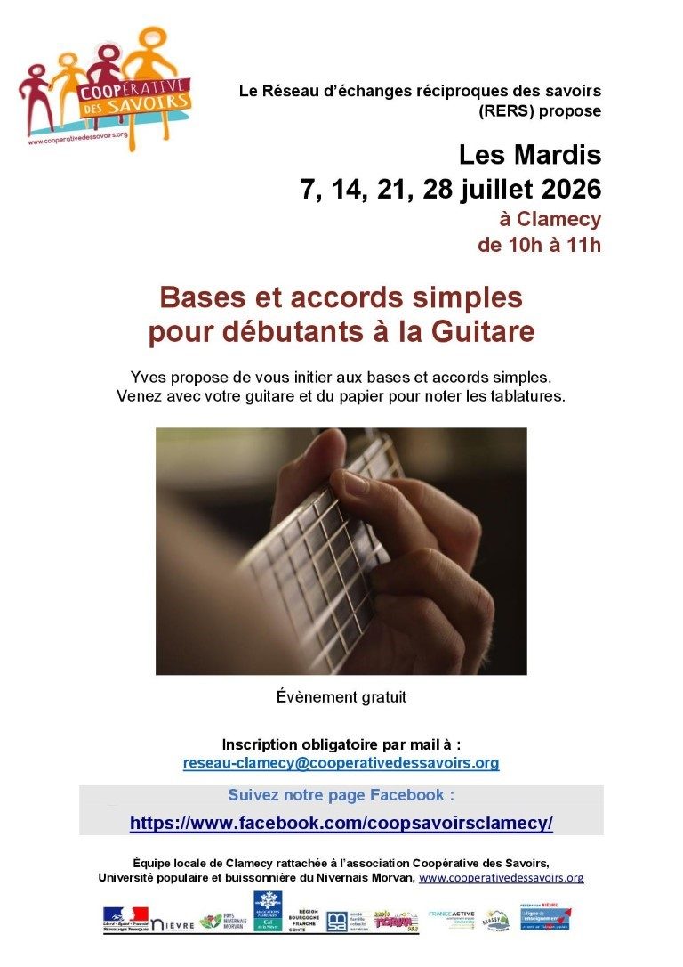 La Coopérative des savoirs propose : Bases et accords simples pour débutants à la guitare