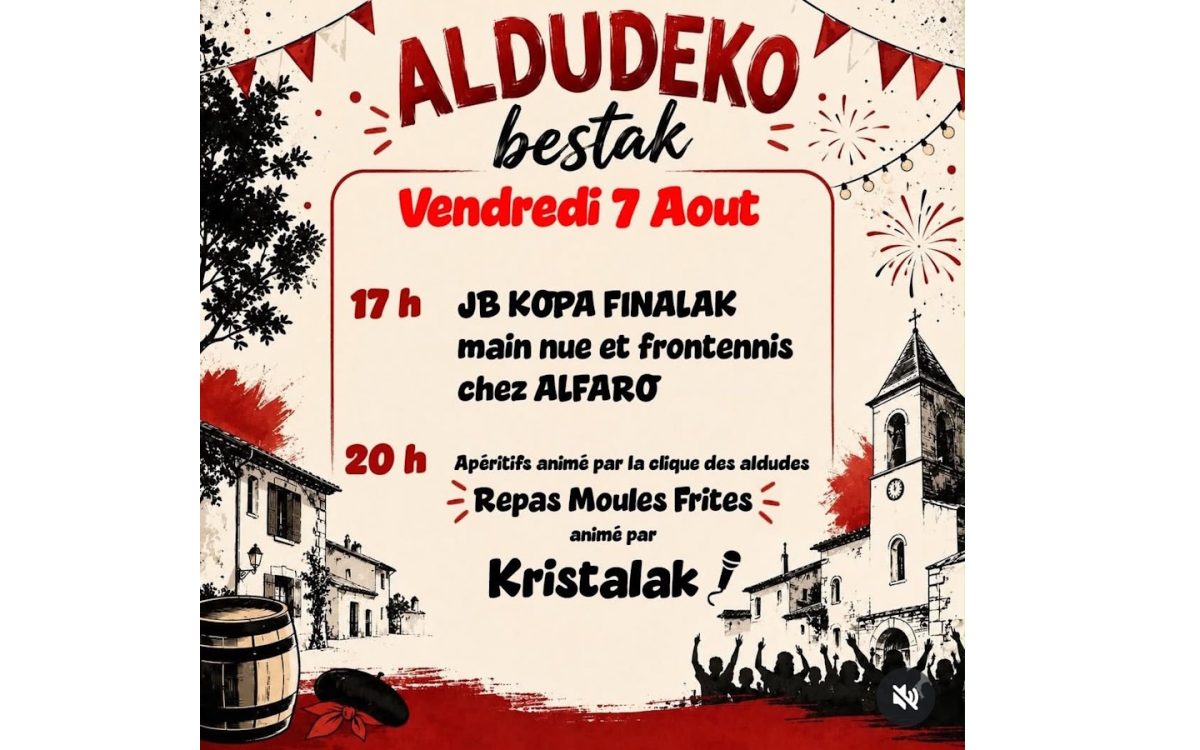 Fêtes de village : pelote basque, soirée animée  moules frites