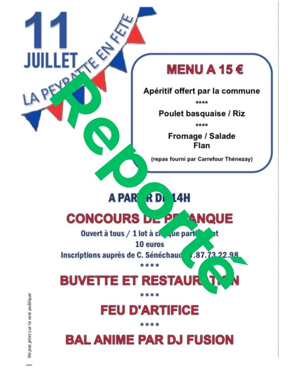 Fête Nationale - La Peyratte en fête