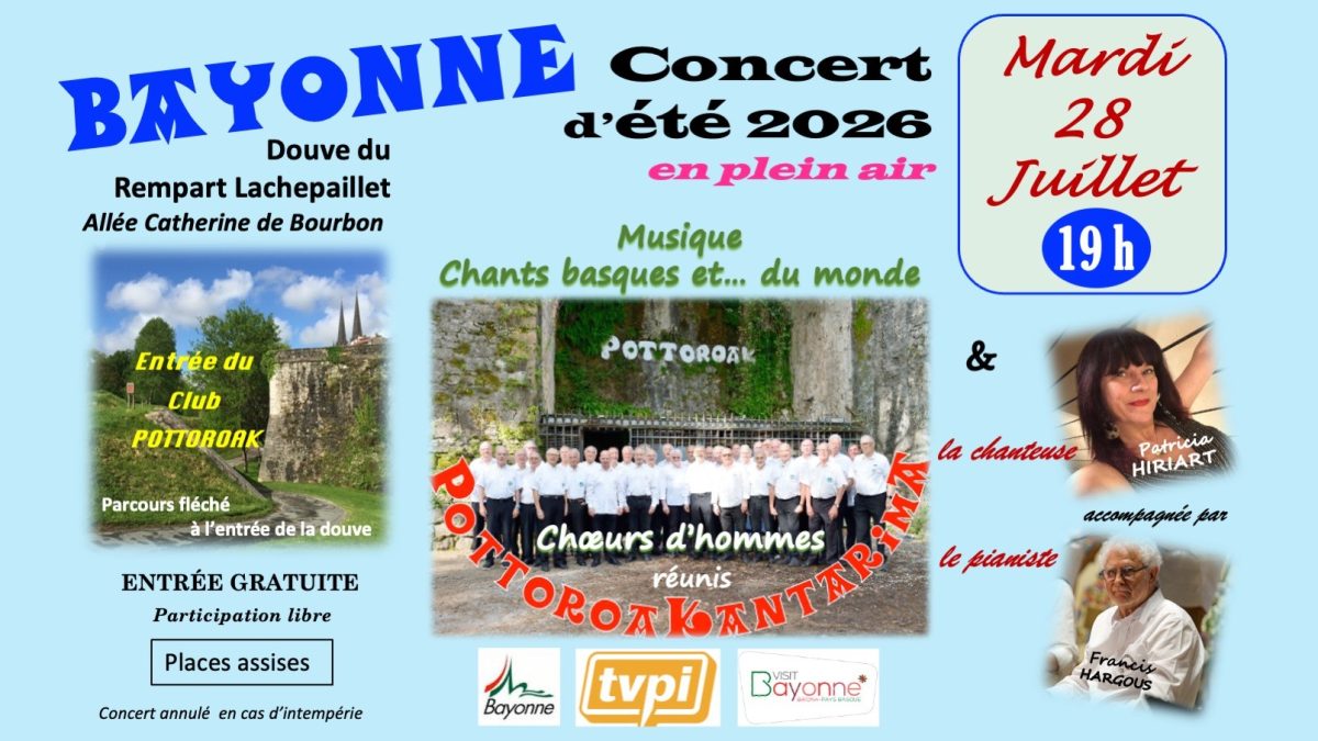 Concert d'été en plein air musique et chants basques au Club Pottoroak