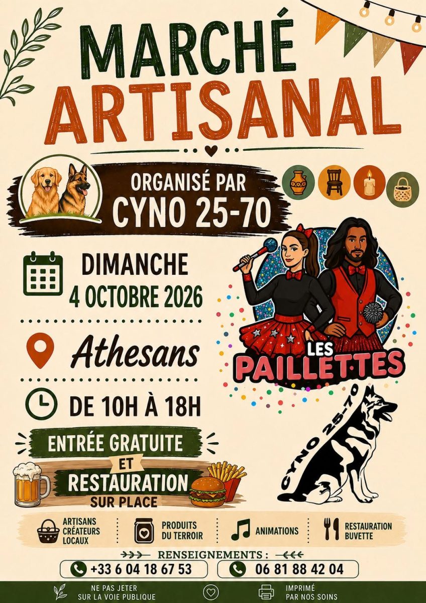 Marché artisanal organisé par Cyno 25 70