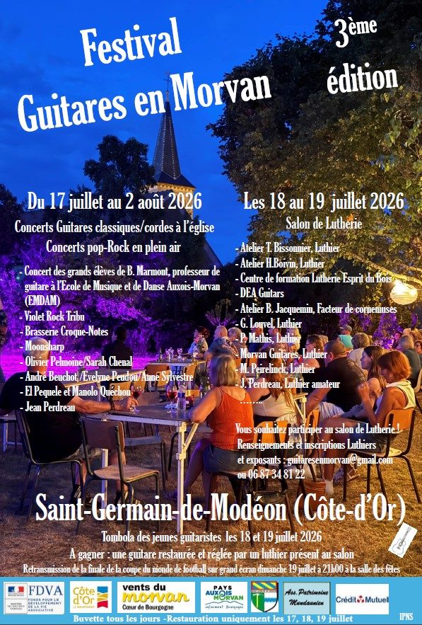 Festival Guitares en Morvan - Concerts pop-rock et classiques - Salon de lutherie