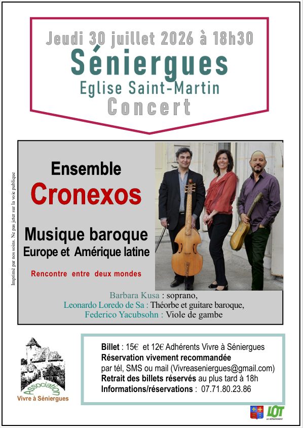 Concert à Séniergues : Concert de musique baroque donné par l’ensemble Cronexos