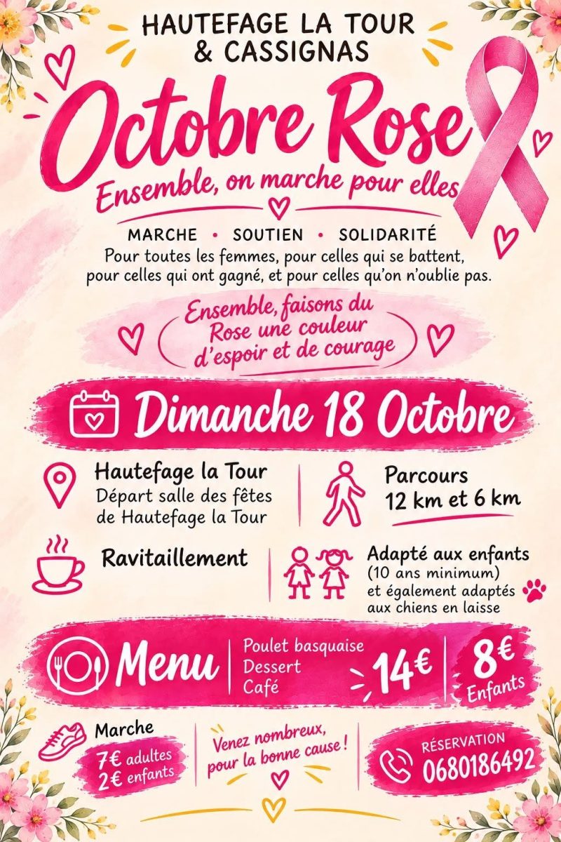 Randonnée Octobre rose à Hautechage'la-Tour et Cassignas