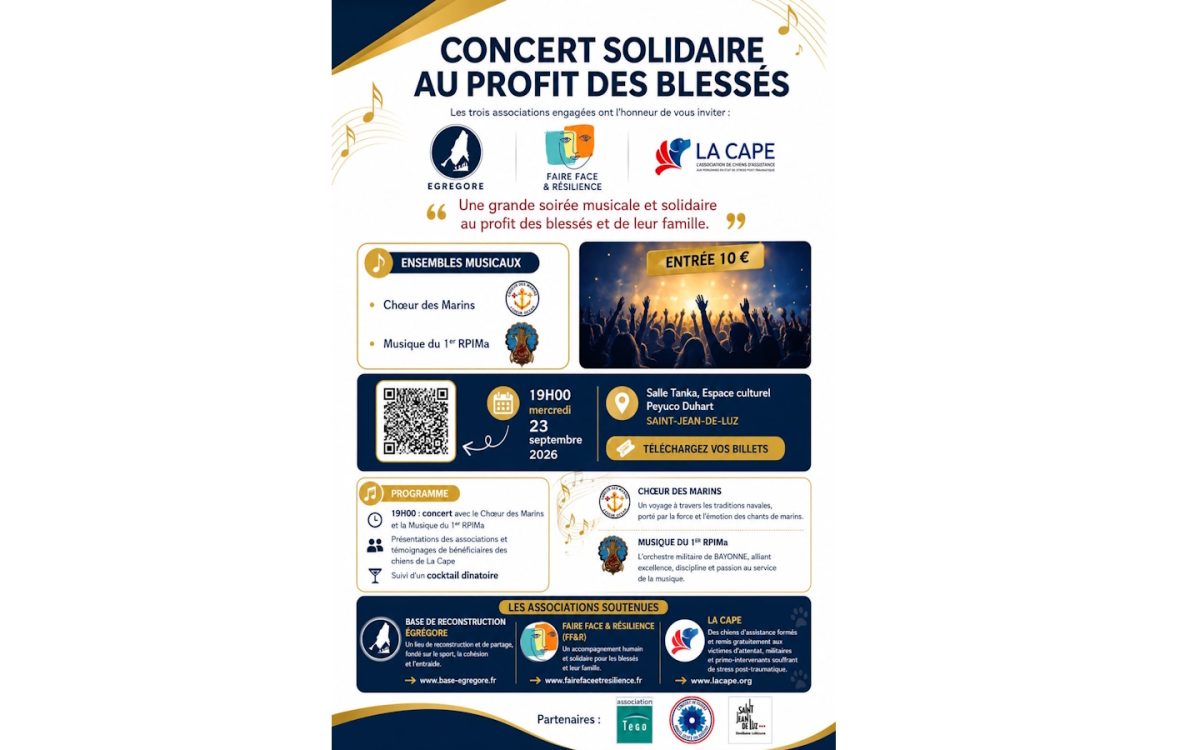 Concert solidaure au profit des bléssés