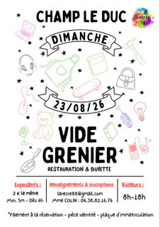 Vide grenier Champ le Duc 2026