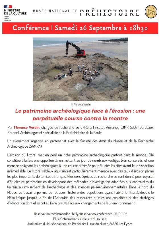 Conférence - Le patrimoine archéologique face à l'érosion : une perpétuelle course contre la montre