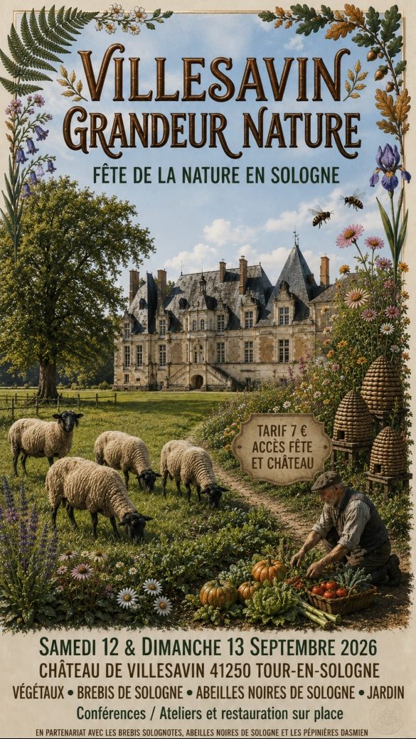 Villesavin grandeur nature. Abeilles, brebis et nature