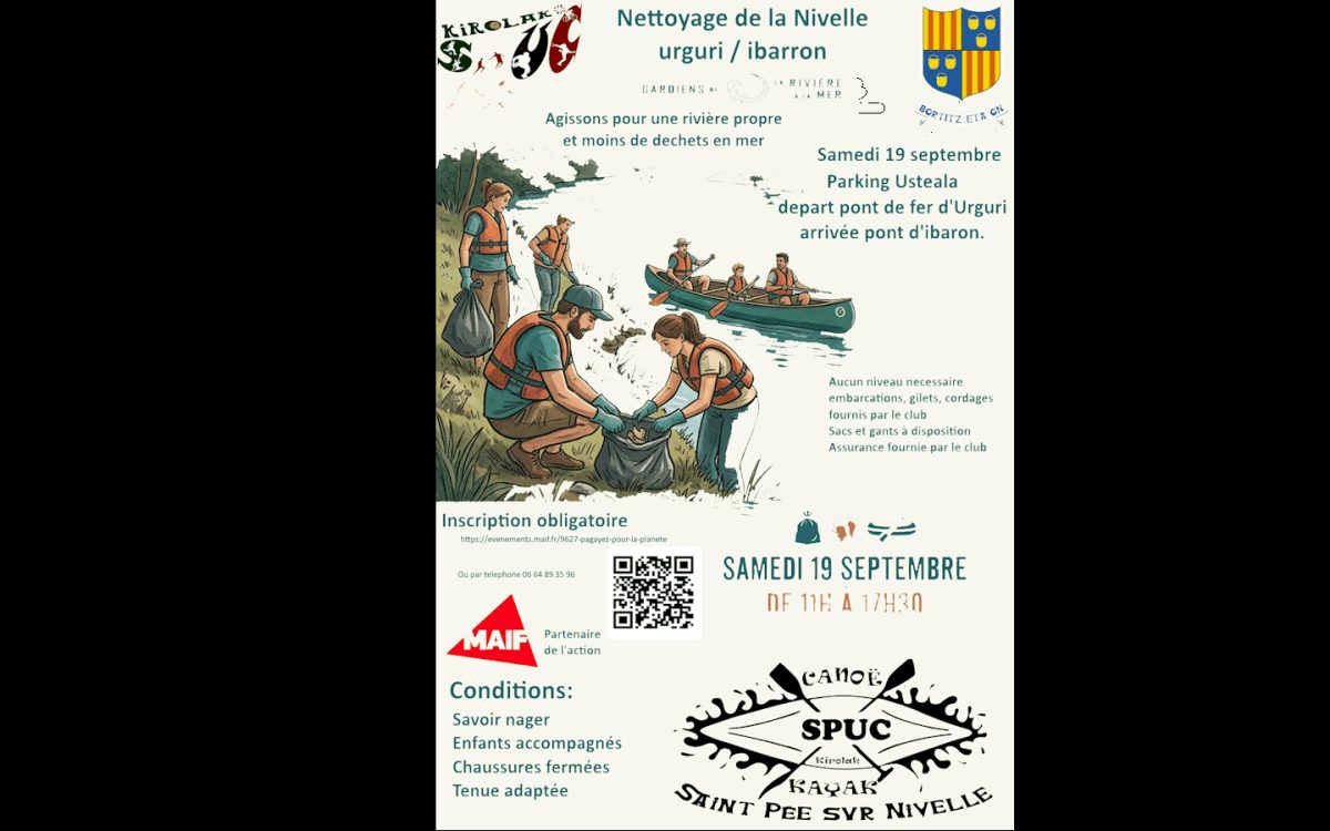 Spuc Kayak : Nettoyage de la Nivelle