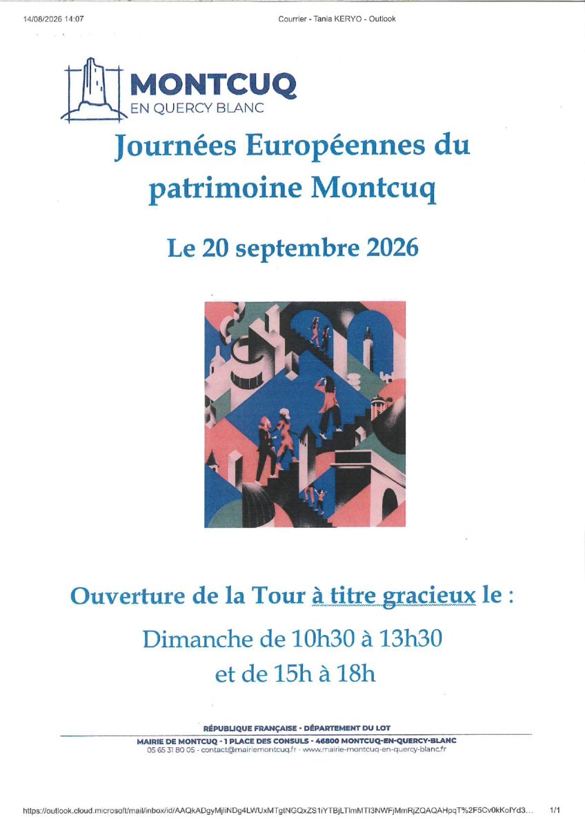 Journées Européennes du Patrimoine : Ouverture de la Tour de Montcuq