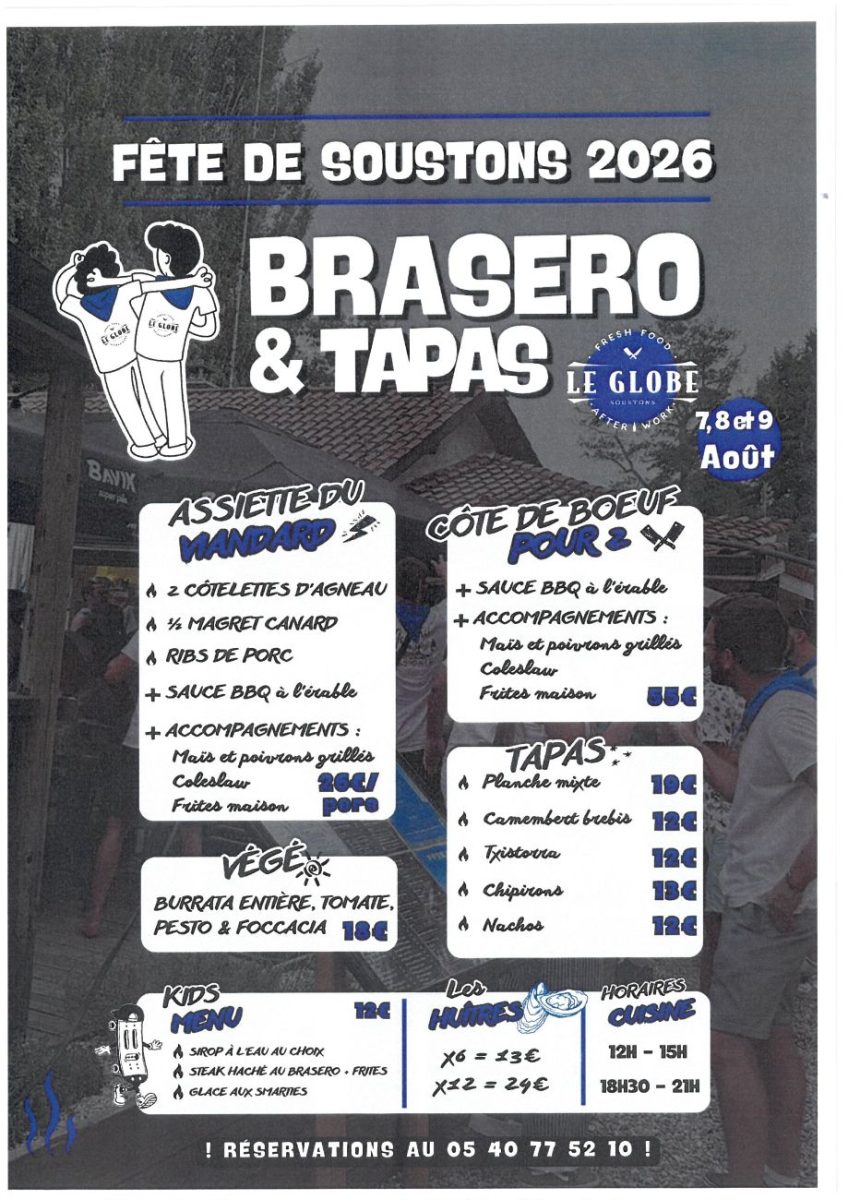 Brasero et tapas au Globe pour les Fêtes de Soustons
