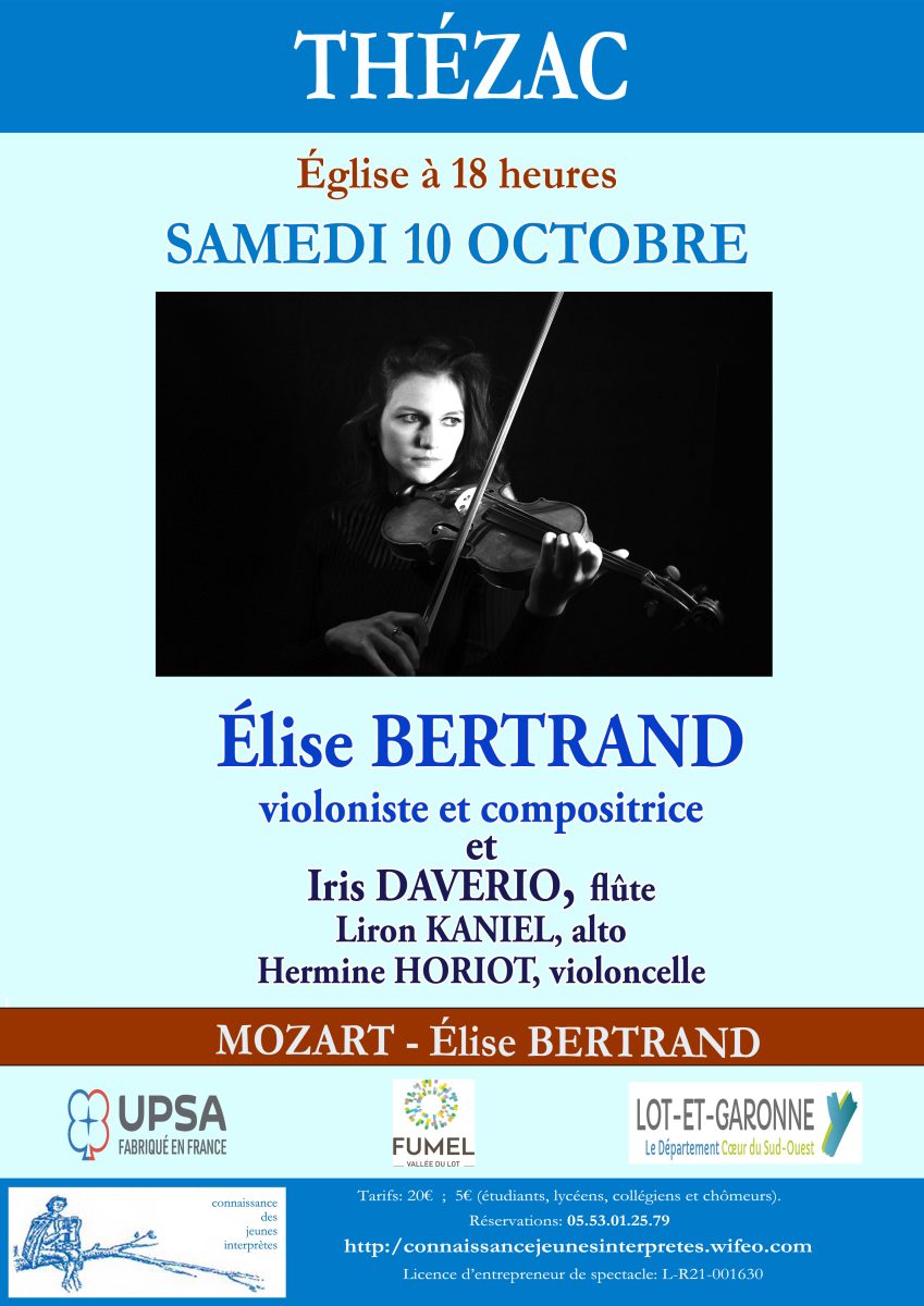 Concert de Violon à Thézac - Elise Bertrand