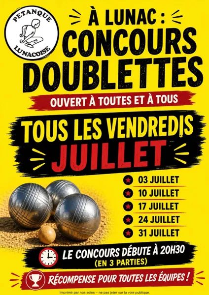 Concours de pétanque à Lunac