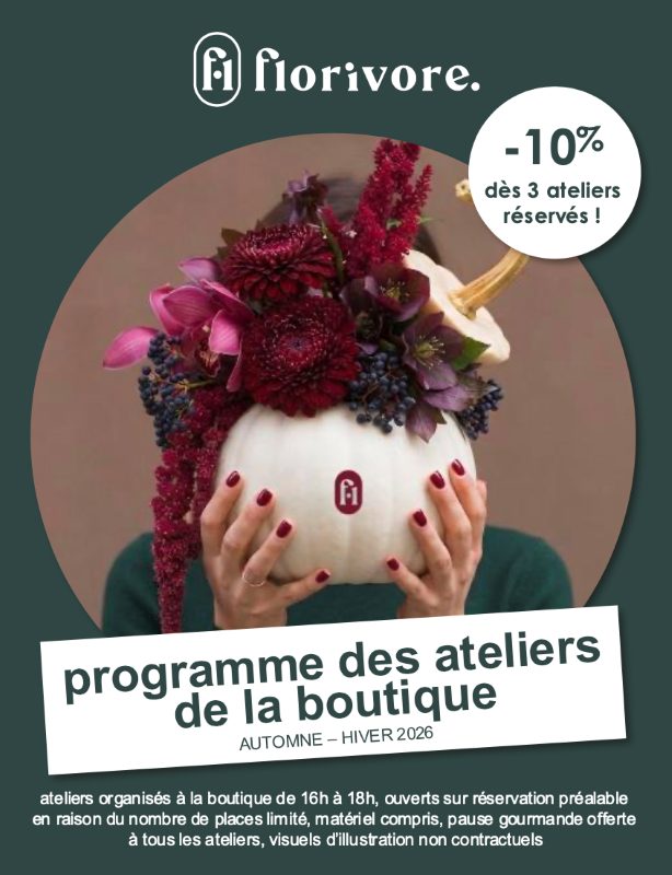 Atelier floral - Réalisation d'une citrouille fleurie