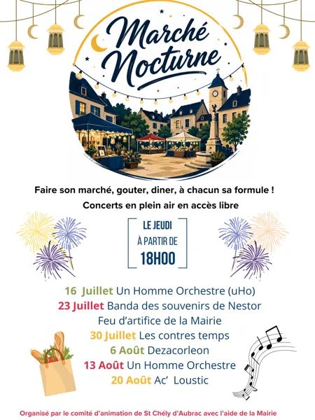 Marché gourmand nocturne et concert
