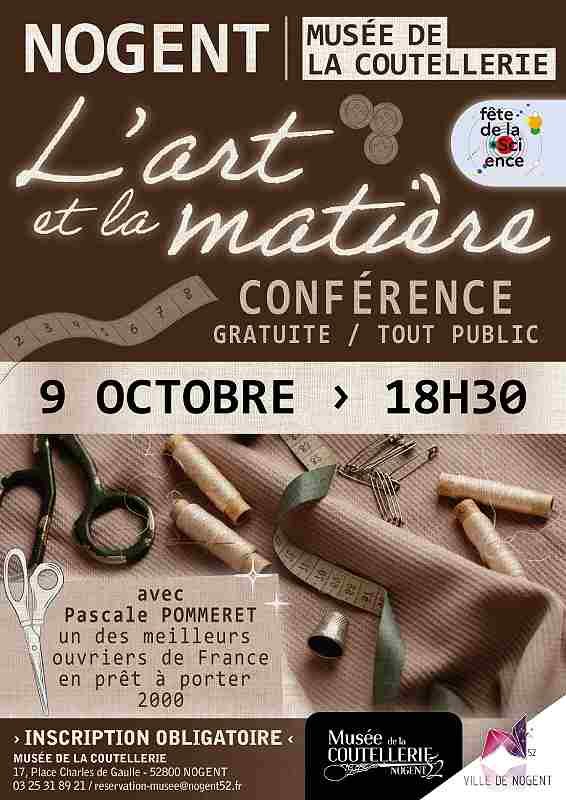 Conférence "L'art et la matière" au musée de la Coutellerie