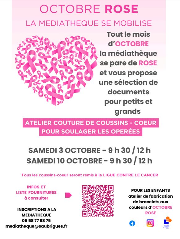 Octobre Rose à la Médiathèque Saubrigues