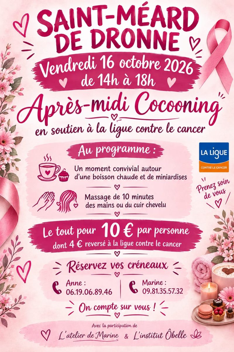 Après midi Cocooning en soutien à la Ligue contre le cancer