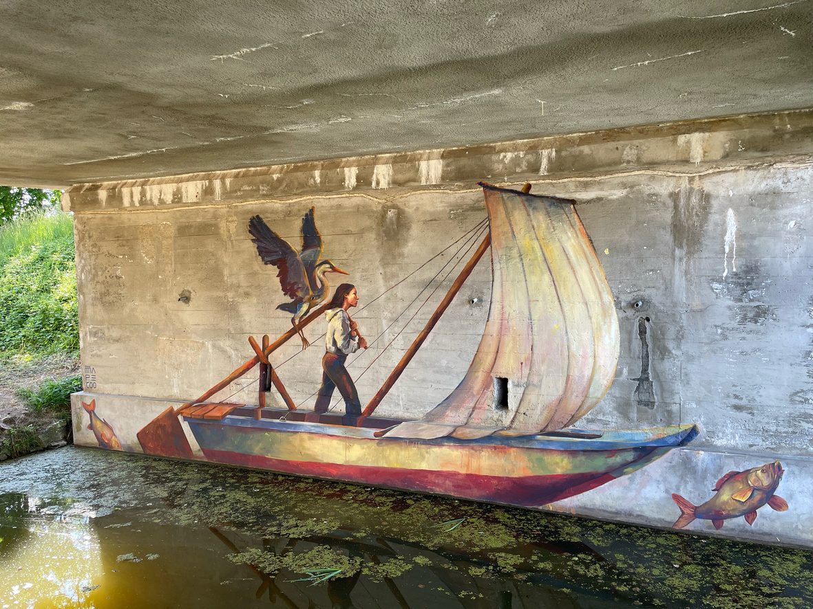 Fresque de Mapecco sur le Canal d'Orléans