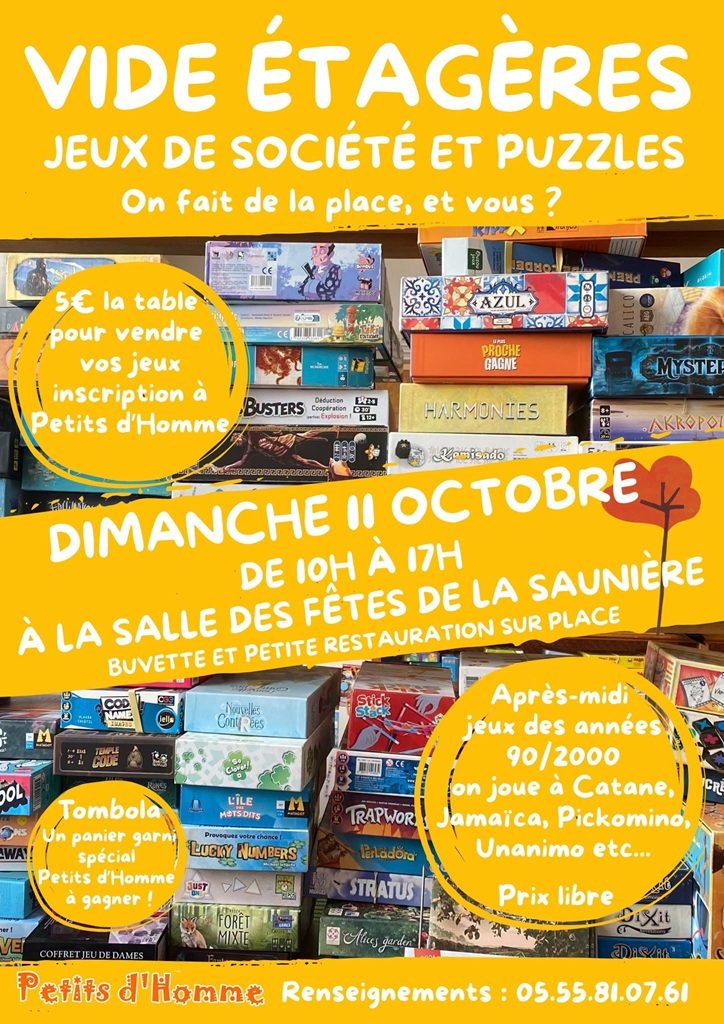 Vide étagères : puzzles et jeux