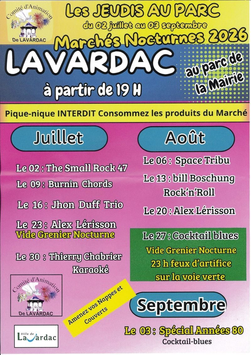 Marchés gourmands et nocturnes de Lavardac
