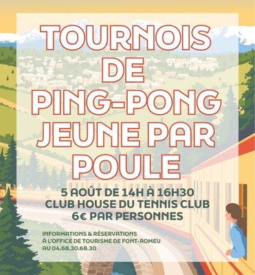 TOURNOI DE PING-PONG JEUNES PAR POULES - MERCREDI 5 AOÛT