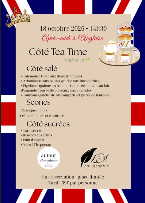 Atelier tea-time calligraphie à Niort
