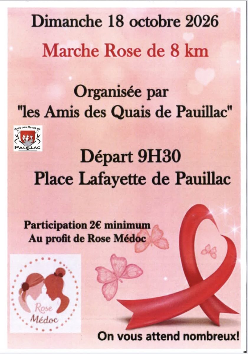 Octobre Rose 2026 : Marche solidaire à Pauillac