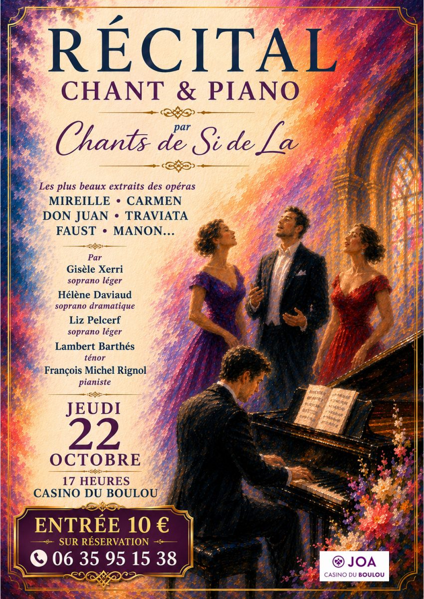 RÉCITAL CHANTS ET PIANO PAR CHANTS DE SI DE LA
