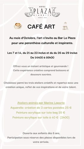 Ateliers artistiques  au Bar le Plaza