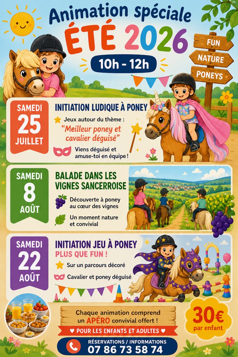 Initiation poney - Vacances Juillet et Aout