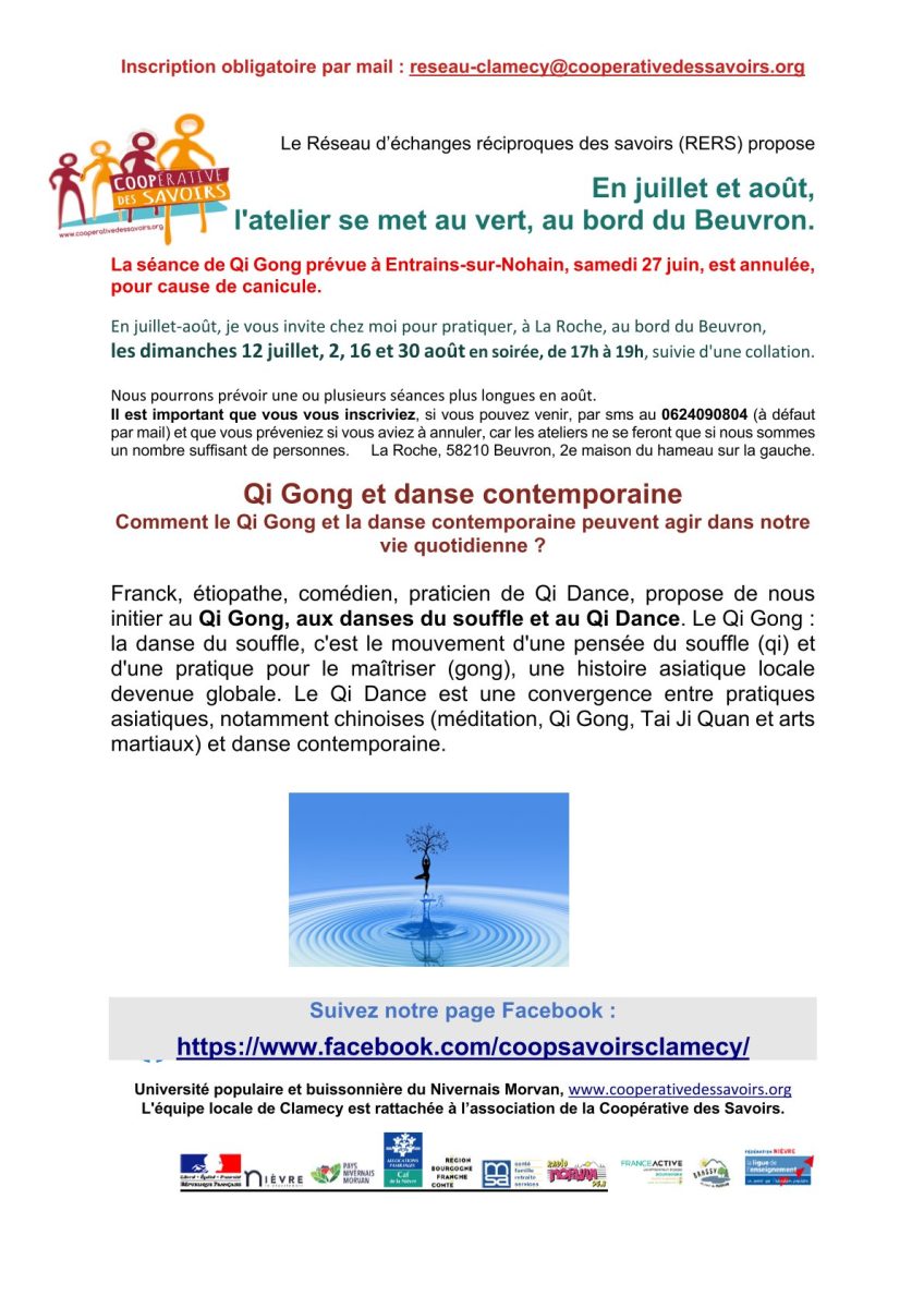 La Coopérative des savoirs propose : Qi Gong et danse contemporaine