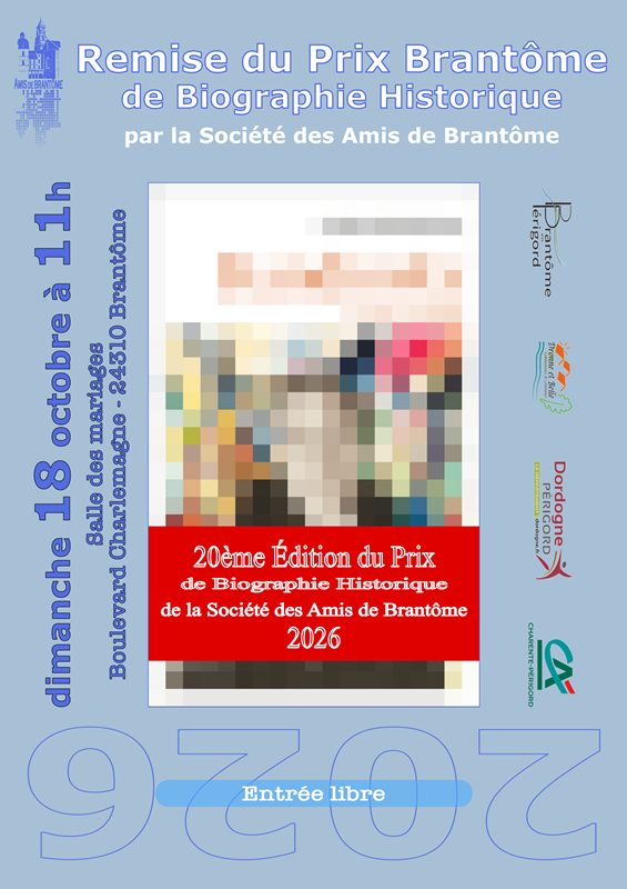 Prix littéraire de biographie historique Brantôme 2026