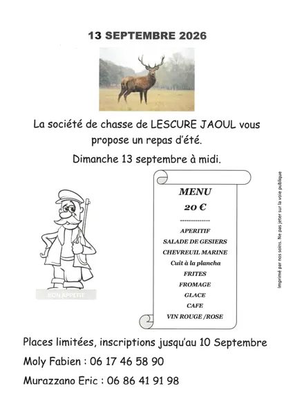 Repas de la société de chasse