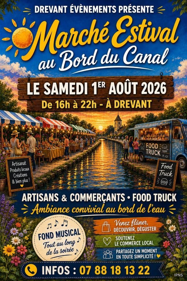 Marché estival au bord du canal