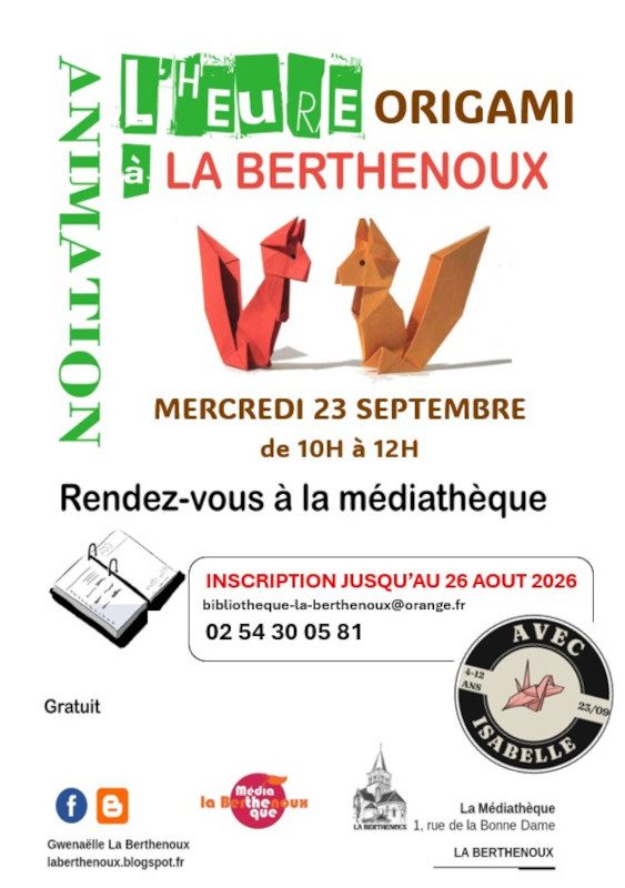 Atelier origami pour les 4-12 ans