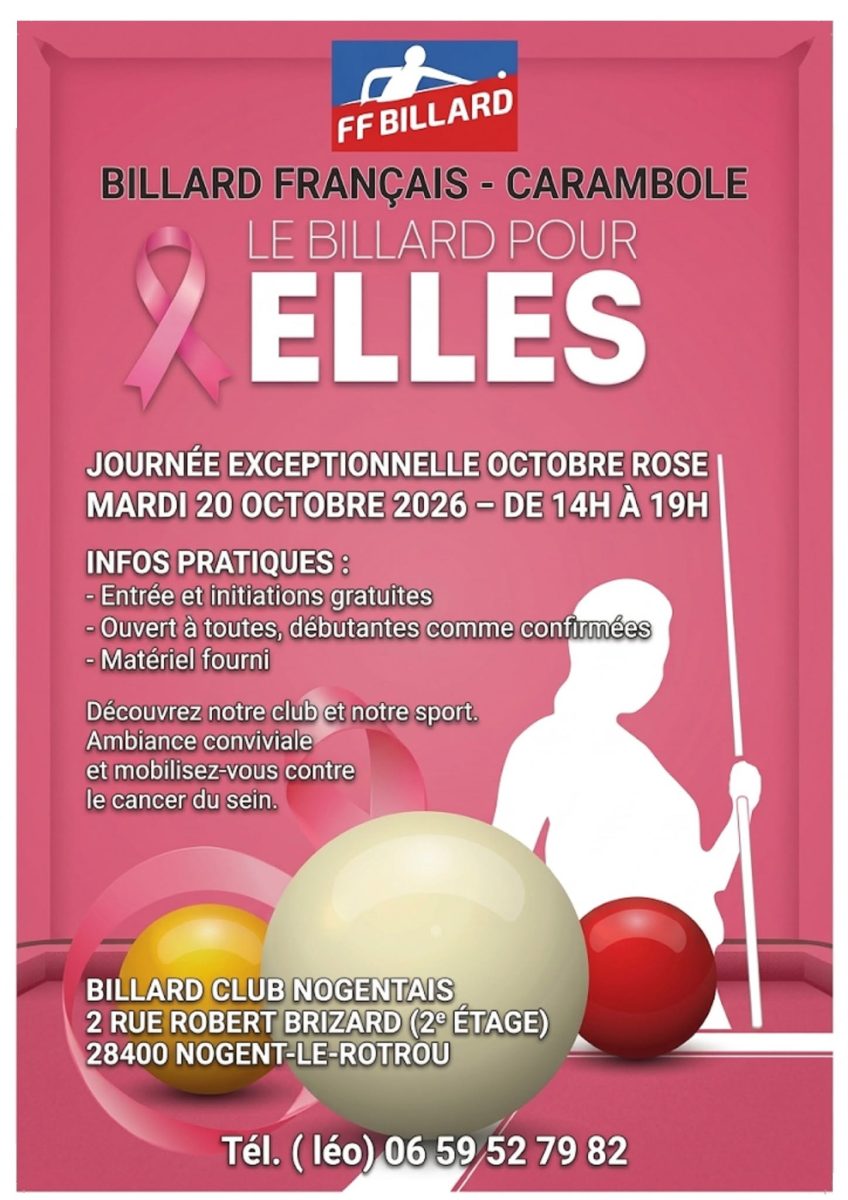Journée octobre rose - Le billard pour elles