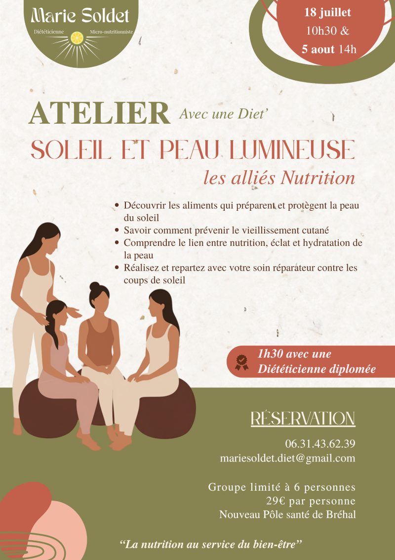 Atelier avec une diet : soleil et peau lumineuse, les alliés nutrition