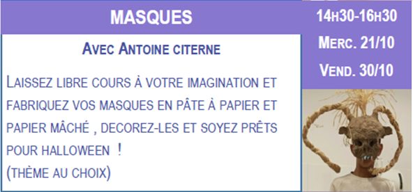 Atelier masques avec Antoine Citerne