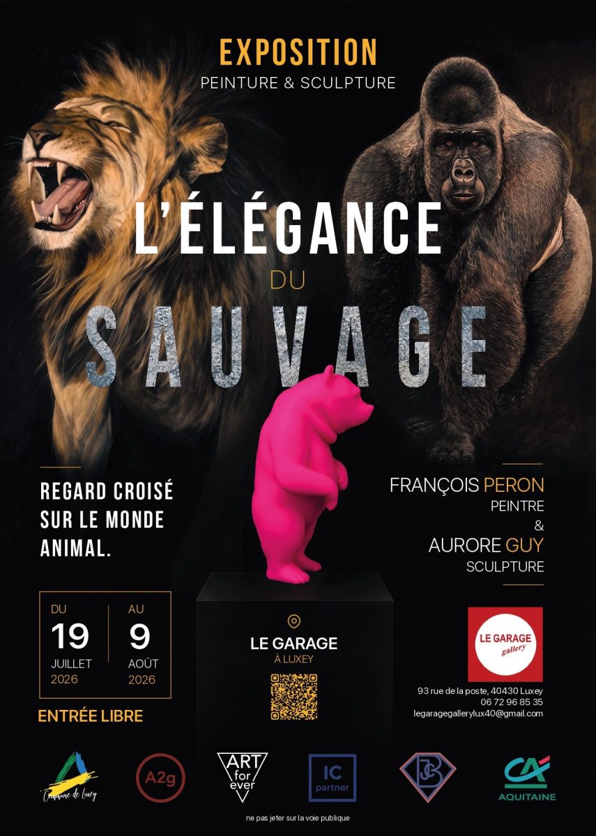 EXPOSITION au Garage gallery Luxey,  Aurore GUY, sculptrice et François PERON, peintrençois PERON  Claire HAREL