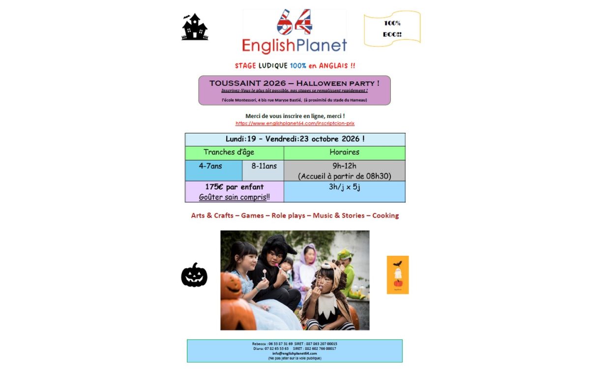 English Planet - Stage anglais "Halloween party"