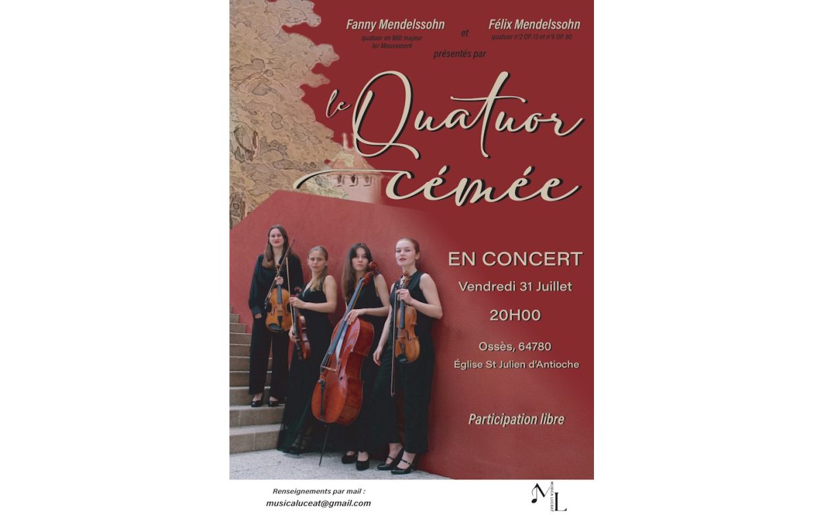 Concert de musique de chambre : Le Quatuor Cémée